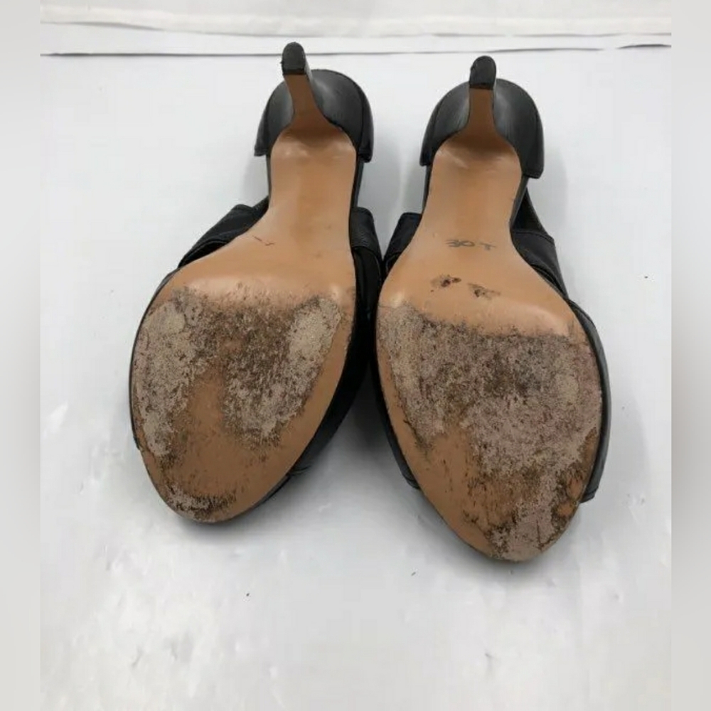 Coach Designer Black Leather Adelle Criss Cross Heel Stiletto Strappy 9 - Picture 10 of 10